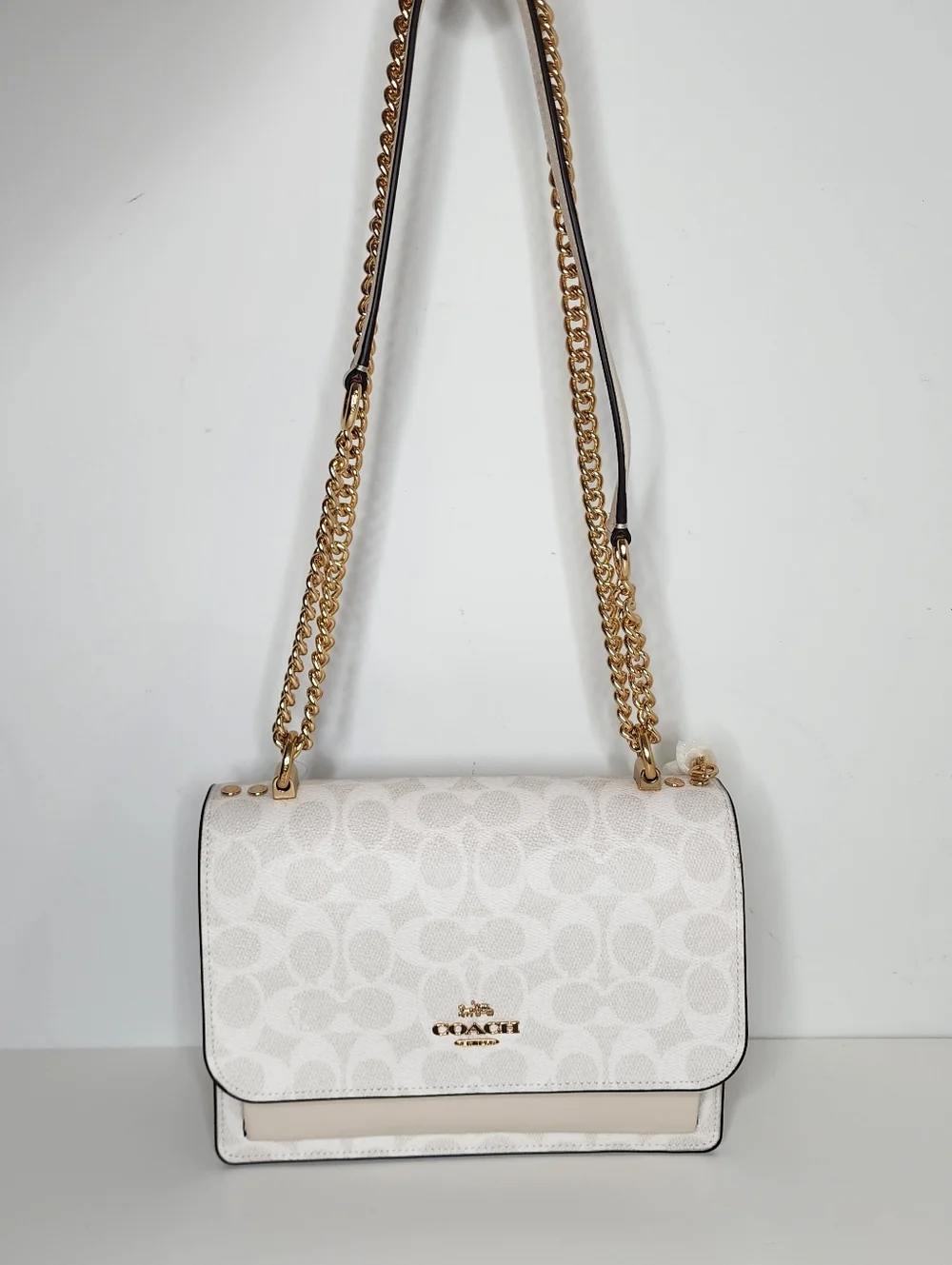 Coach Klare In Signature Canvas Leather Crossbody with Gold Chain - Picture 8 of 9